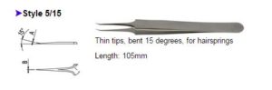 Dumont Tweezers Style 5/15, 0203-5/15-PO