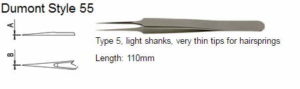 Dumont Tweezers Style 55, 0103-55-PO