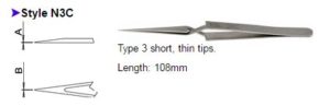 Dumont Tweezers Style N3C, 0203-N3C-PO