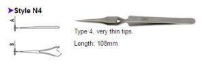 Dumont Tweezers Style N4, 0103-N4-PO