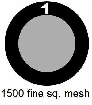G1500HS-G3, 1500 fine square mesh, Au, vial 15
