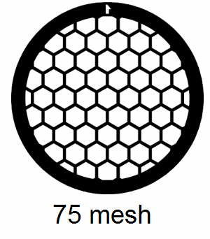 G75HEX-G3, 75 mesh, hexagonal, Au, vial 50